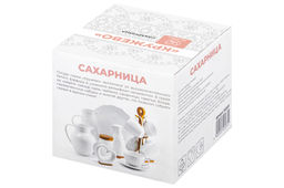 Сахарница Elan Gallery Белое кружево 620 мл с ложкой и деревянной крышкой на подставке  фото 12