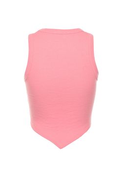 Pembe Asimetrik Super Crop Fitilli Esnek Orme Atlet TWOSS22AL0065