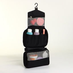 Косметичка-несессер дорожная на молнии, с ручкой, с крючком, чёрная - Simaland фото 2