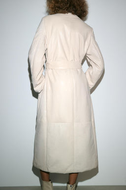 QUILTED LEATHER COAT ZW COLLECTION LIMITED EDITION - Zara фото 13