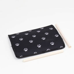 Автокресло для животных 40*30*25 см, чёрное с белыми лапками - Пижон фото 13