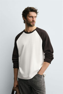 COLOUR BLOCK RAGLAN SLEEVE T-SHIRT - Zara фото 2