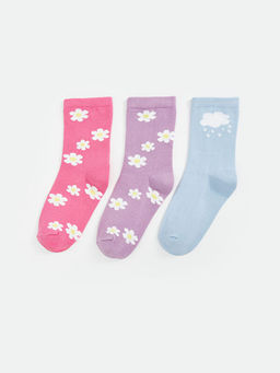 ?i?ekli K?z ?ocuk Soket ?orap 3l?