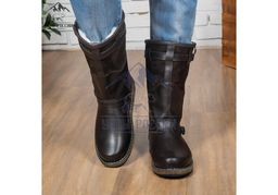 Монголки коричневые с замком, войлочная подошва, - Мирунт фото 6