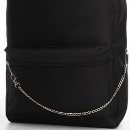 Рюкзак текстильный с цепочкой, 38х29х11 см, черный - Nazamok фото 7