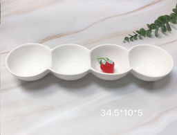 Блюдо менажница 4 секции 34,5х10 см / DR-1056 /уп 20/