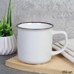 Кружка 350 мл / 20039-10 /уп 12/36/ Точки белый 730012