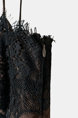 ZW COLLECTION ASYMMETRIC SATIN LACE DRESS - Zara фото 6