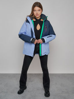 Горнолыжная куртка женская зимняя фиолетового цвета 33307F