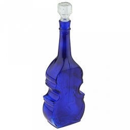 Графин-штоф стеклянный Скрипка 0,75л, 12,5х6,5х34см, синий (Россия)
