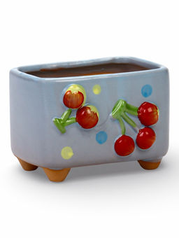 Декоративный горшок для цветов «Вишни», 9×7×8 см, керамический, Greengo