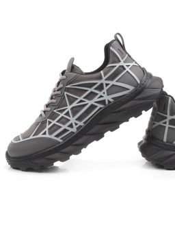 03-33081BK-7 GREY Кроссовки мужские (натуральная кожа (нубук), текстиль)