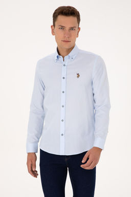 Erkek A__k Mavi Uzun Kollu Basic G_mlek