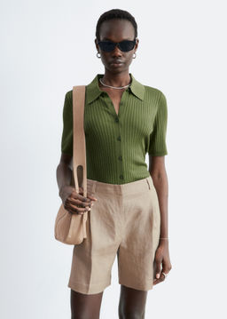 Pantalones cortos tipo sastre de lino - H&m фото 7