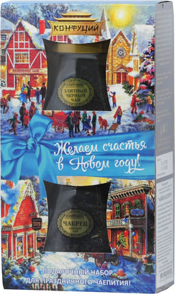 Конфуций. Новый год. Набор Чайная пара. Чайное ассорти 110 гр. карт.упаковка