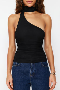 Siyah Boyundan Baglamal? Buzgulu Astarl? Esnek Tul Orme Bluz TWOSS24BZ00202