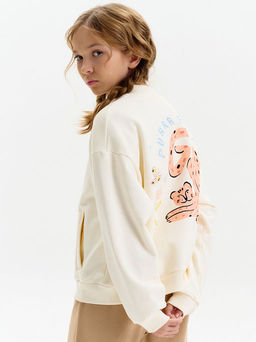 PELICAN, толстовка для девочек, Молочный  фото 3