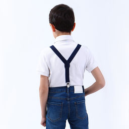 Подтяжки детские, ширина 2.5 см, темно-синяя