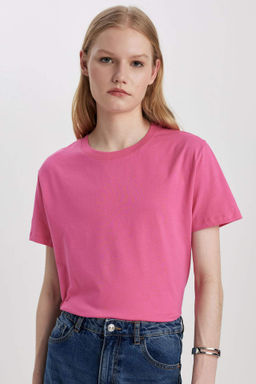 Regular Fit Bisiklet Yaka K?sa Kollu %100 Pamuk Tisort - Defacto фото 3