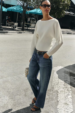 RIB KNIT JUMPER WITH VOLUMINOUS SLEEVES