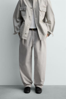 PANTAL?N RELAXED FIT PLIEGUES LIMITED EDITION / Gris perla - Zara фото 2