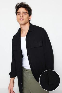 TRENDYOL MAN Ekru Oversize Fit Keten Dokulu Cift Cepli Ceket Gomlek TMNSS23GO00089 - Trendyolmilla фото 15