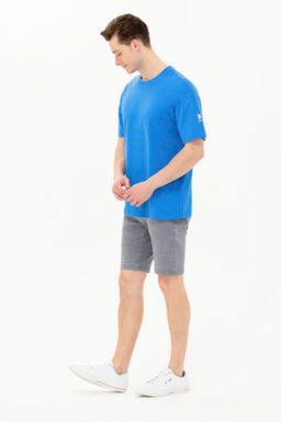 Erkek Saks Oversize Bisiklet Yaka Ti__rt