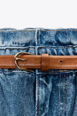 Z1975 DENIM PAPERBAG BERMUDA SHORTS WITH BELT - Zara фото 15