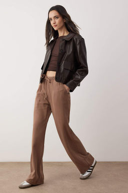 Bej More Sustainable %100 Tencel Beli Lastikli Yuksek Bel Jeans TWOSS24JE00203 - Trendyolmilla фото 12