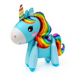 Воздушный шар фольгированный 24" «Единорог-игрушка», под воздух, голубой