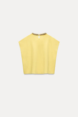 PLAIN KNIT TOP WITH RHINESTONE BEADS - Zara фото 13