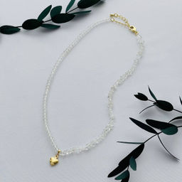 Бусы из Горного Хрусталя с подвеской Сердце