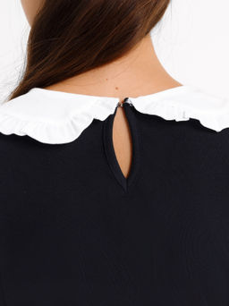 Темно-синий джемпер для девочек с белым воротничком - Mark formelle фото 5