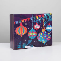 Коробка складная двухсторонняя Сияй в новом году, 31 24,5 9 см - Дарите счастье фото 4