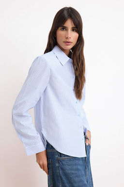 Mavi Cizgili Vatka Detayl? Gomlek TWOSS26GO00125