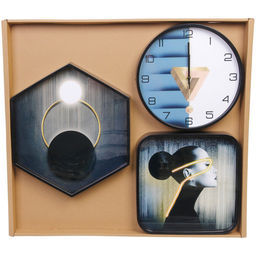Часы настенные + пано 2шт "HOME STYLE" Незнакомка, черный корпус