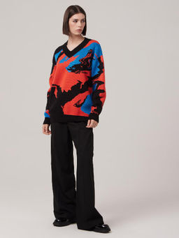 Джемпер женский 1231153009 black/blue/orange - Eleganzza фото 3