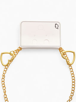 Цепочка на шею «Два сердца», затяжка, цвет золото