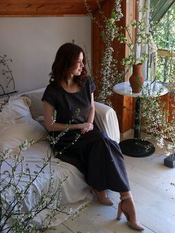 Платье длинное летнее с воланами - Almond фото 9