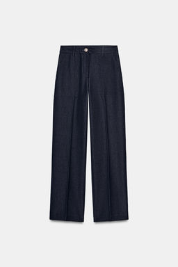STRAIGHT-LEG TROUSERS WITH SEAM DETAIL - Zara фото 16