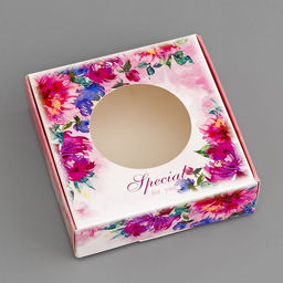 Цена за 5 шт. Коробка подарочная сборная с окном, упаковка, «Подарок для тебя», 10×10×3 см