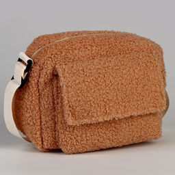 Плюшевая сумка тедди кросс-боди, бежевая