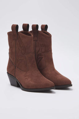 Koyu Kahverengi Suet Kovboy Kad?n Bot 
TAKAW26BO00066 - Trendyolmilla фото 2