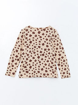 Bisiklet Yaka Uzun Kollu ?i?ekli K?z Bebek Ti??rt - Waikiki фото 2