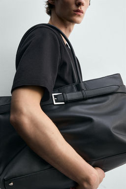 BOLSO SHOPPER CINTUR?N / Negro