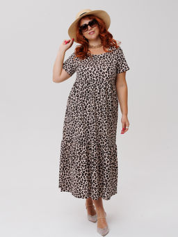 Трикотажное платье леопард КП-02 (12)