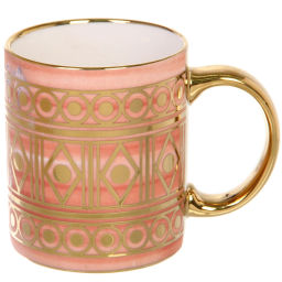 Цена за 2 шт. Кружка керамическая 350мл "Золотой узор", микс 4рисунка