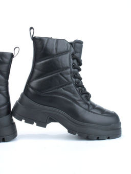 04-A117-1M BLACK Ботинки зимние женские (натуральная кожа, натуральная шерсть)