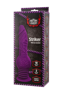 Мини секс-машина Striker с пультом ДУ, MotorLovers by TOYFA, силикон, фиолетовый, 23,5 см