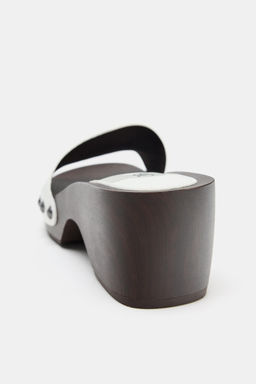 SANDALIA CU?A EFECTO ACHAROLADO / blanco - Zara фото 7